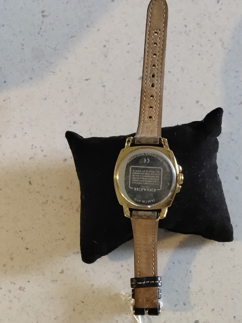 Coach Women's Gold-Tone Crystal Bezel Watch with Signature Brown Strap - Picture 2 of 5